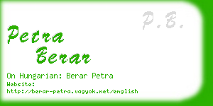 petra berar business card